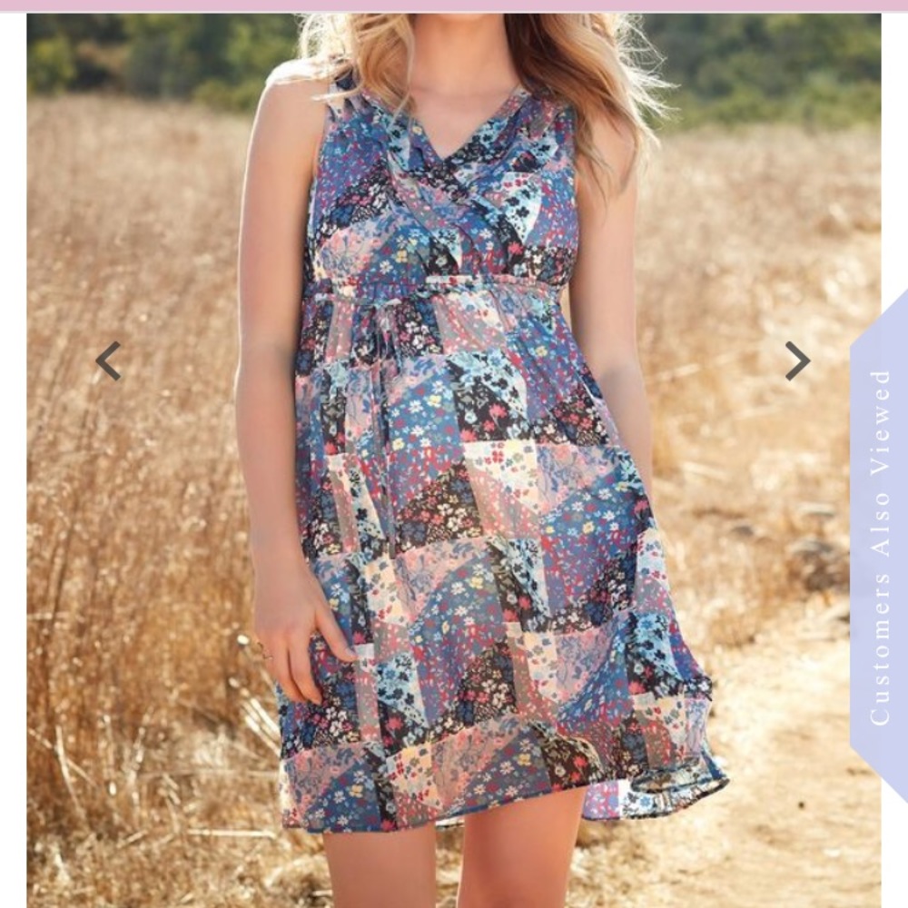 Jessica Simpson Floral Patchwork Maternity Dress